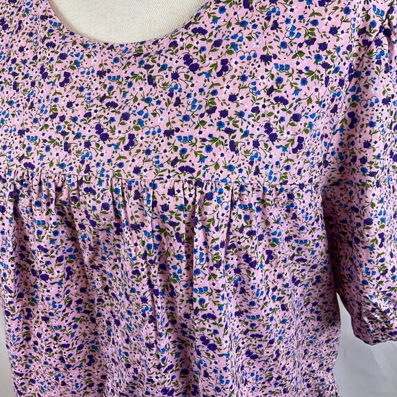 Pomander Place Dress XXL Pink Purple Blue Green Floral Baby-Doll Style - Picture 6 of 14